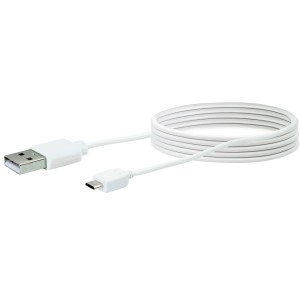 Weißes Micro USB Lade- & Sync-Kabel, 2 m, für Computer & Multimedia Zubehör.
