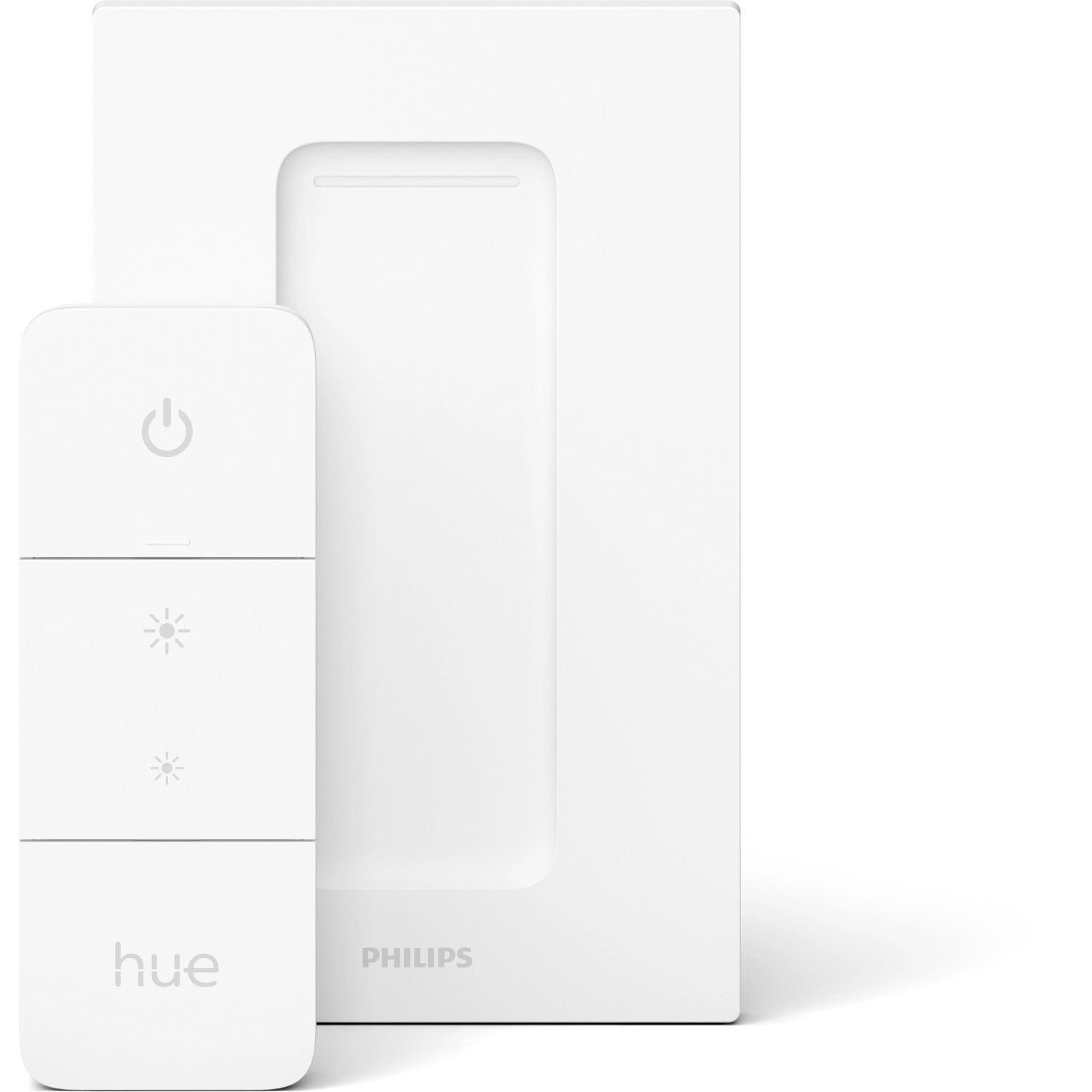 Philips Hue Dimmschalter mit Halterung für White Ambiance Leuchten.