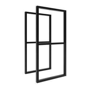 HEVVA Gestell Doppel-Waschtisch NECKAR 40 cm Tief 2er Set Schwarz