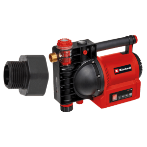 Einhell GE-GP 1246 Gartenpumpe, 1200W, rot/schwarz, mit Zubehör für Bewässerung und Garten.