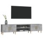 VidaXL TV-Schrank, Betongrau, 180 cm breit. Wohnwand mit Fächern, Türen und Holzbeinen.