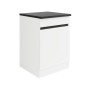 Optifit Unterschrank Luca932, 60cm, weiß mit anthrazitfarbener Arbeitsplatte.