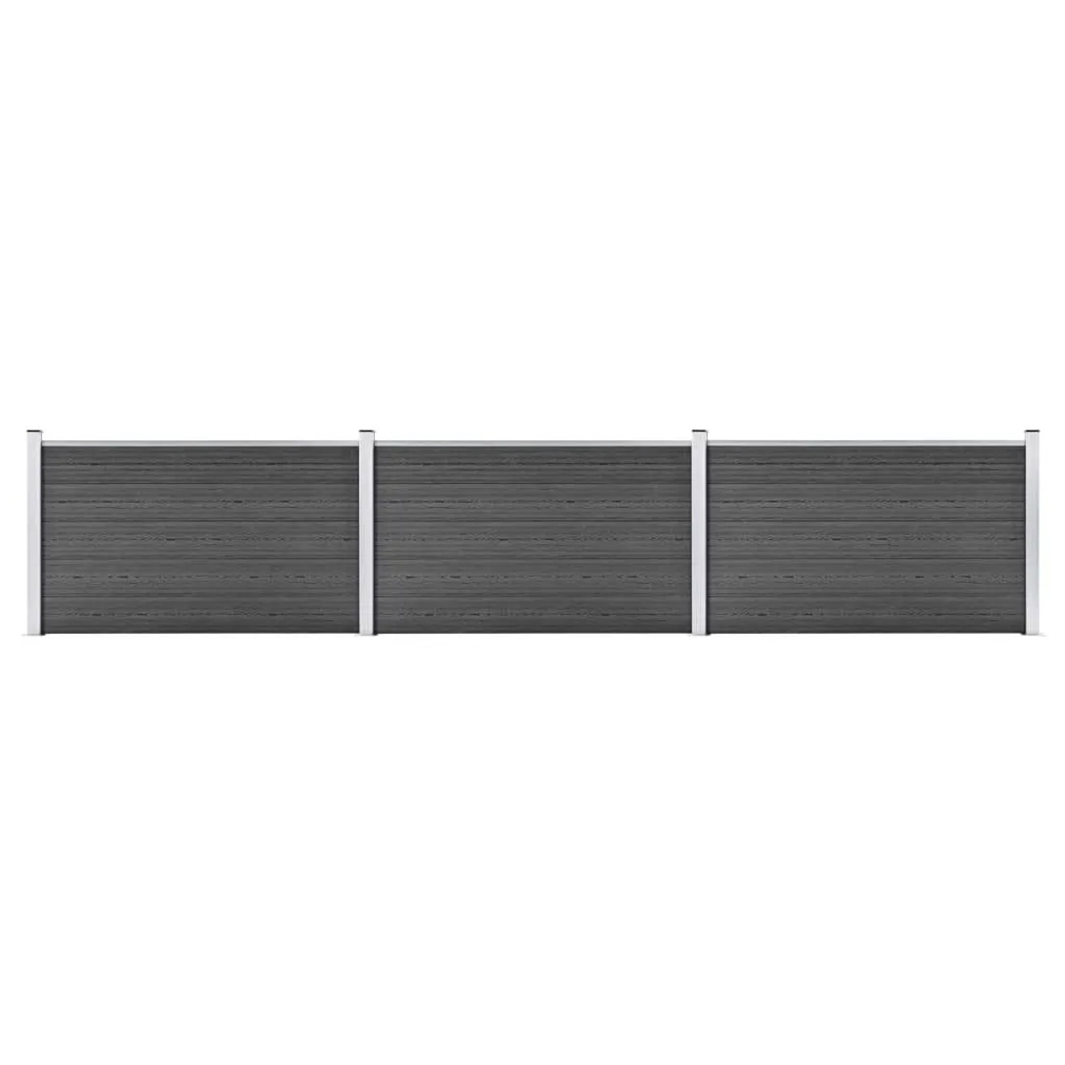 vidaXL Zaunelement Set WPC 526x105 cm Schwarz 3070448