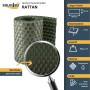 zaunzu Rattan Sichtschutzstreifen, grün, 2,55m, für Doppelstabmattenzaun.