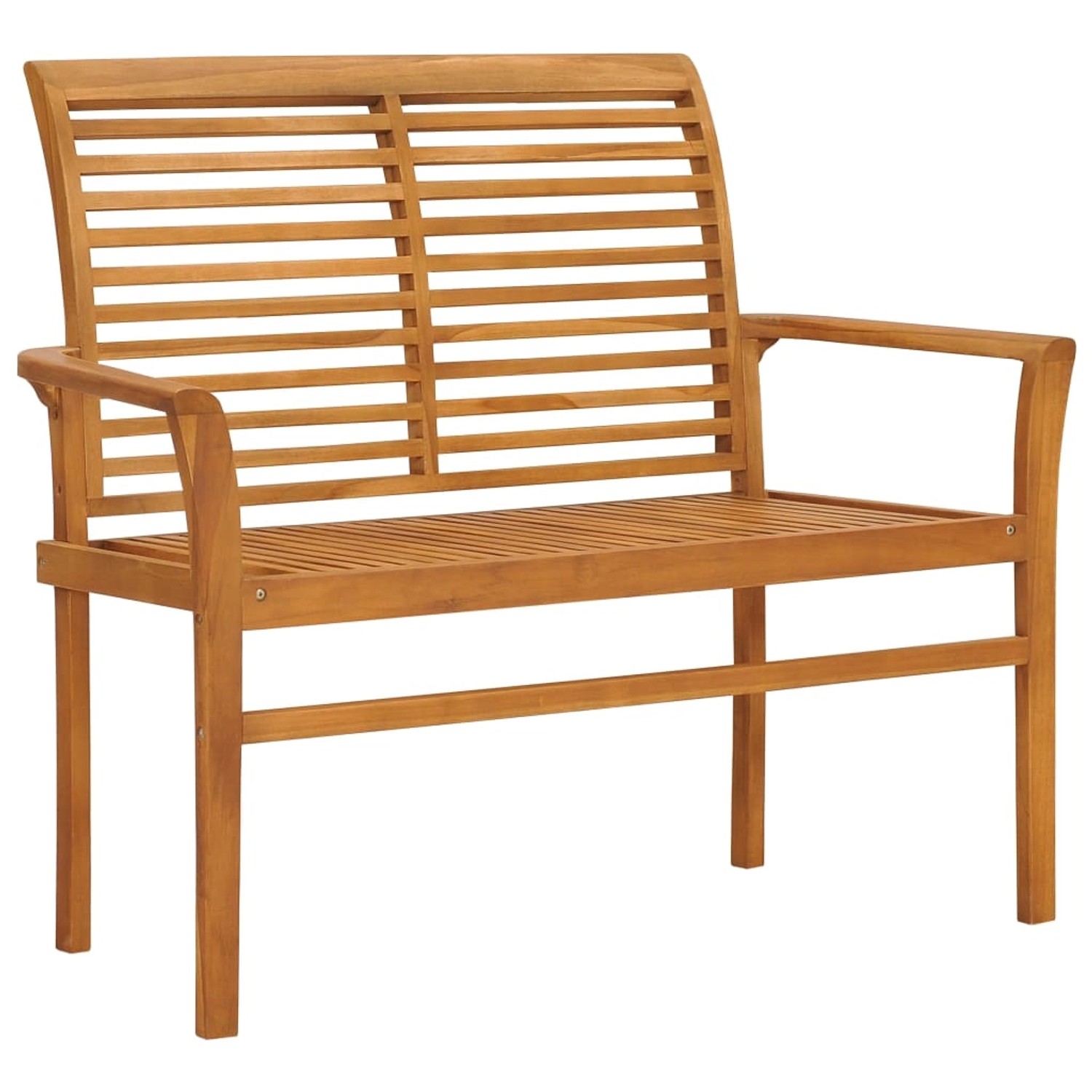 Gartenbank Mit Taupe Auflage 112 Cm Massivholz Teak günstig online kaufen