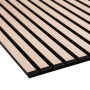 Akustikpaneel Buche mit schwarzen MDF-Leisten und Filz für Wand- und Deckenverkleidung, 60x240 cm.