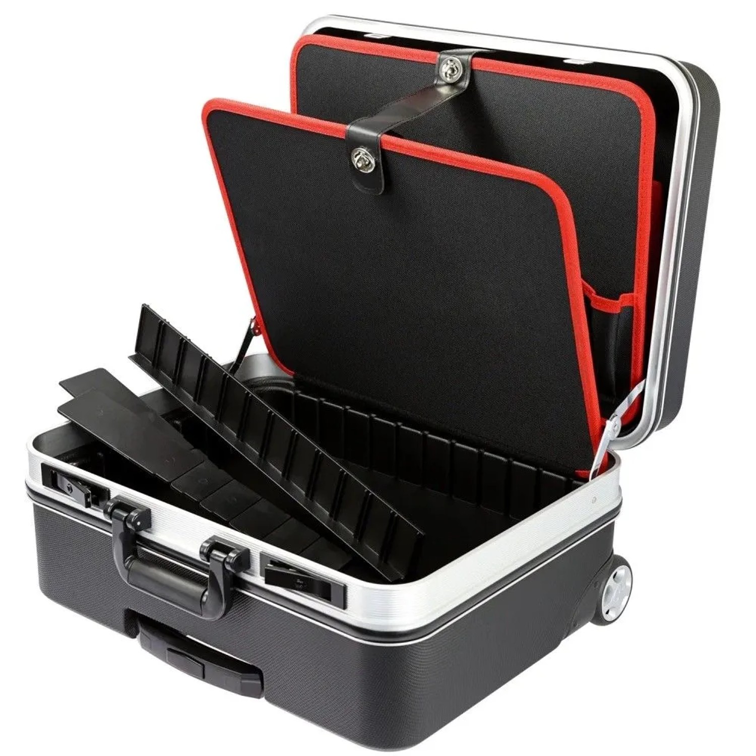 HMF 15602-02 Werkzeugtrolley Leer Werkzeugkoffer ABS-Kunststoff Rollen 47 x 40 x 24 cm_8