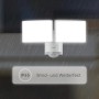 Weißer Oktaplex LED Außenstrahler mit Bewegungsmelder, schwenkbar, 40W, IP65.