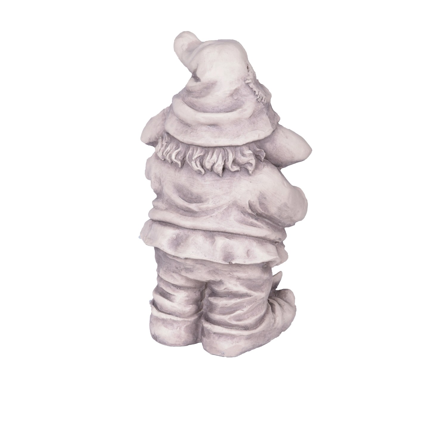 DELUKE Gartenfigur THEO Zwerg, weiße Gartendeko aus Kunststoff, 39 cm hoch.