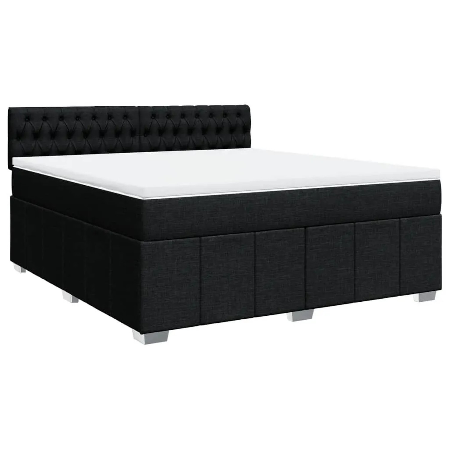 vidaXL Boxspringbett mit Matratze Schwarz 180x200 cm Stoff 3289456 günstig online kaufen