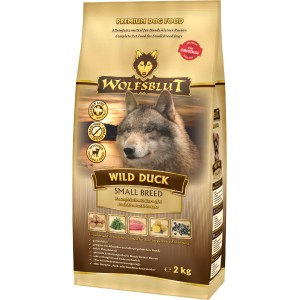 Wolfsblut Trockenfutter Wild Duck Small Breed, Ente & Kartoffel, 2kg. Glutenfreies Hundefutter für kleine Rassen.