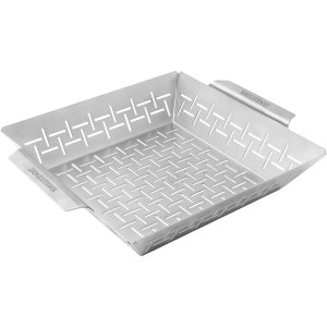 Jamestown Grillkorb aus Edelstahl, 34,2x28,9cm, für Gemüse und kleines Grillgut.