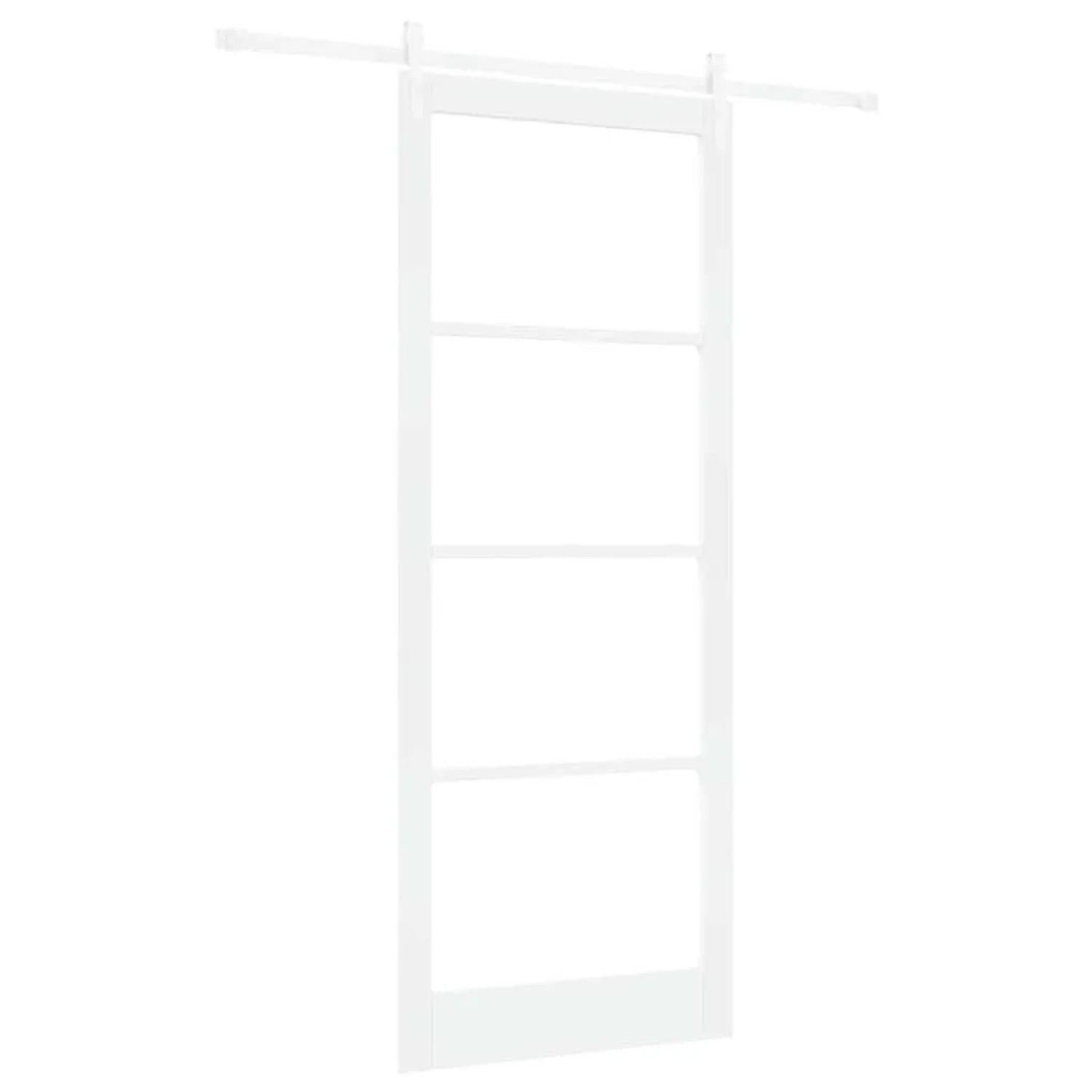 vidaXL Schiebetür Weiß 93 x 232 cm Massivholz Kiefer und Glas 3332376