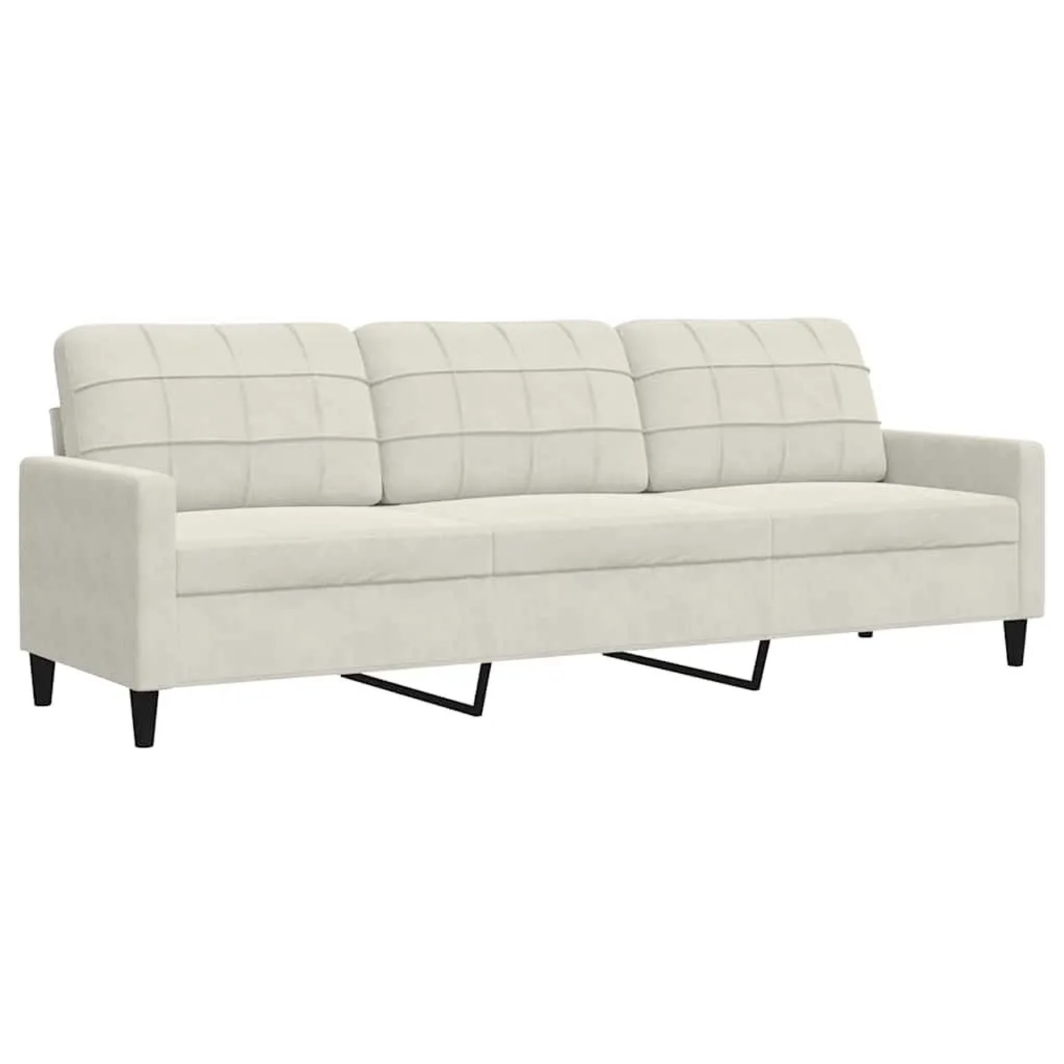 vidaXL 3-Sitzer-Sofa Creme 210 cm Samt 4007652 günstig online kaufen