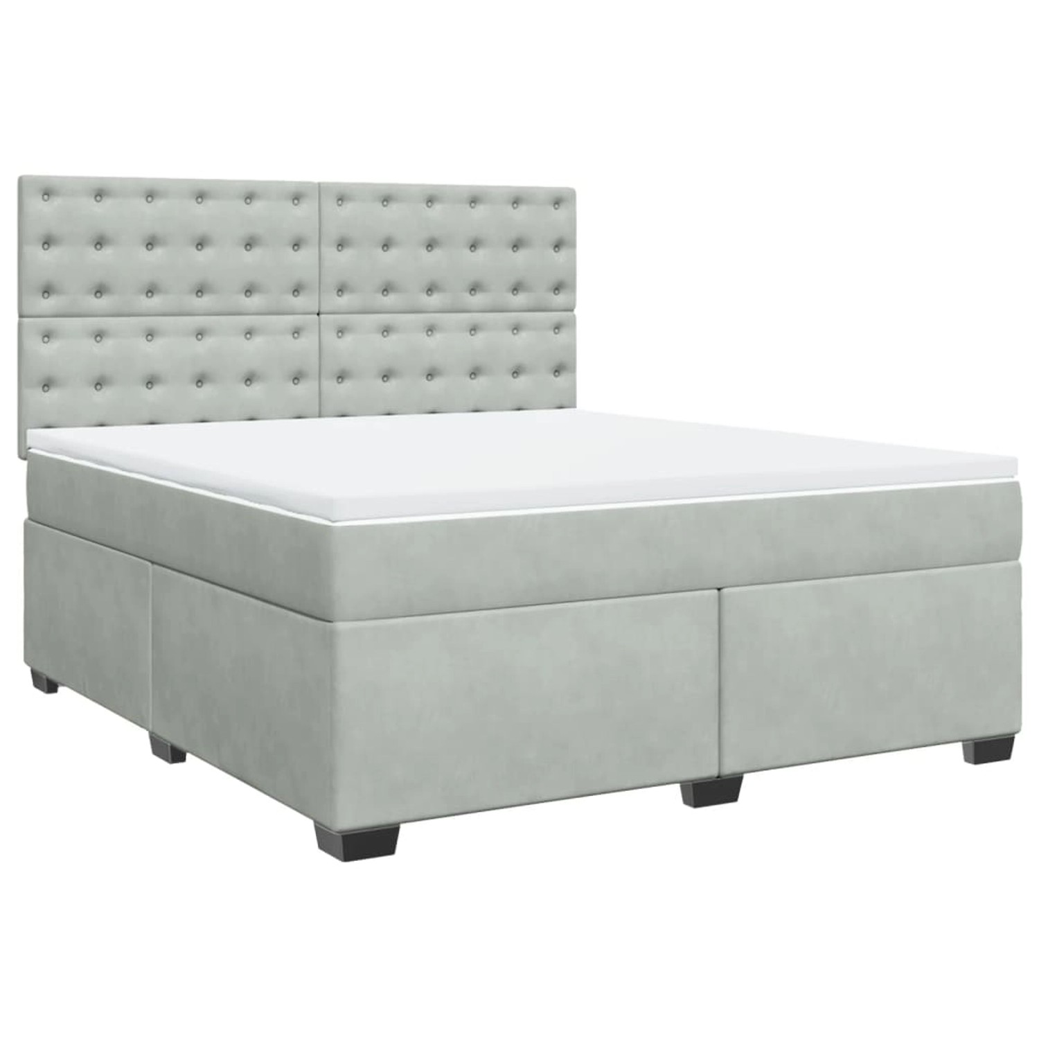 vidaXL Boxspringbett mit Matratze Hellgrau 180x200 cm Samt2099673 günstig online kaufen