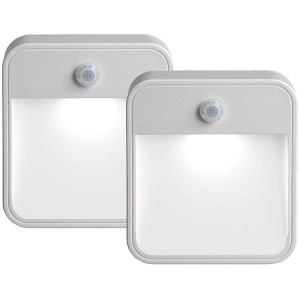 2er-Pack Mr. Beams LED-Nachtlichter MB720, batteriebetrieben mit Bewegungsmelder, weiß.