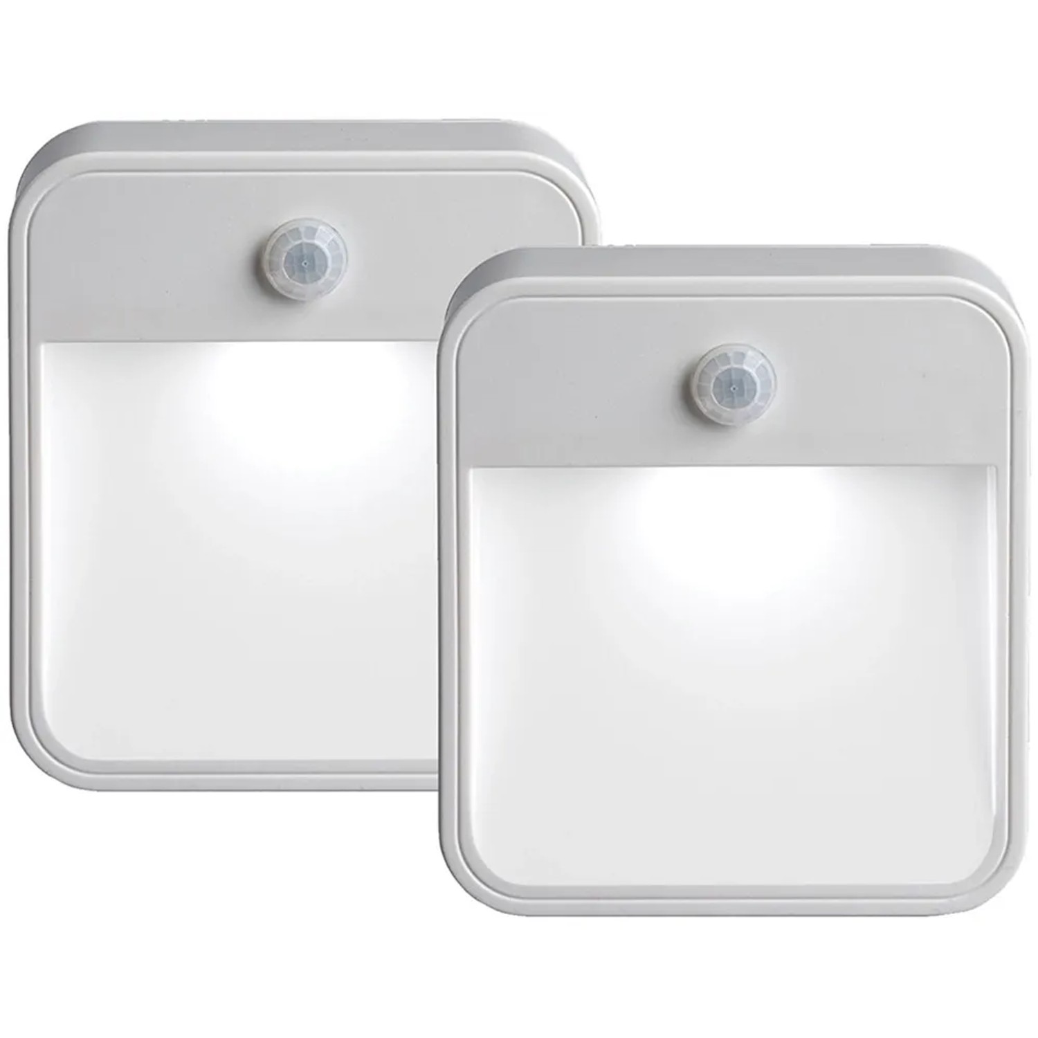 2er-Pack Mr. Beams LED-Nachtlichter MB720, batteriebetrieben mit Bewegungsmelder, weiß.