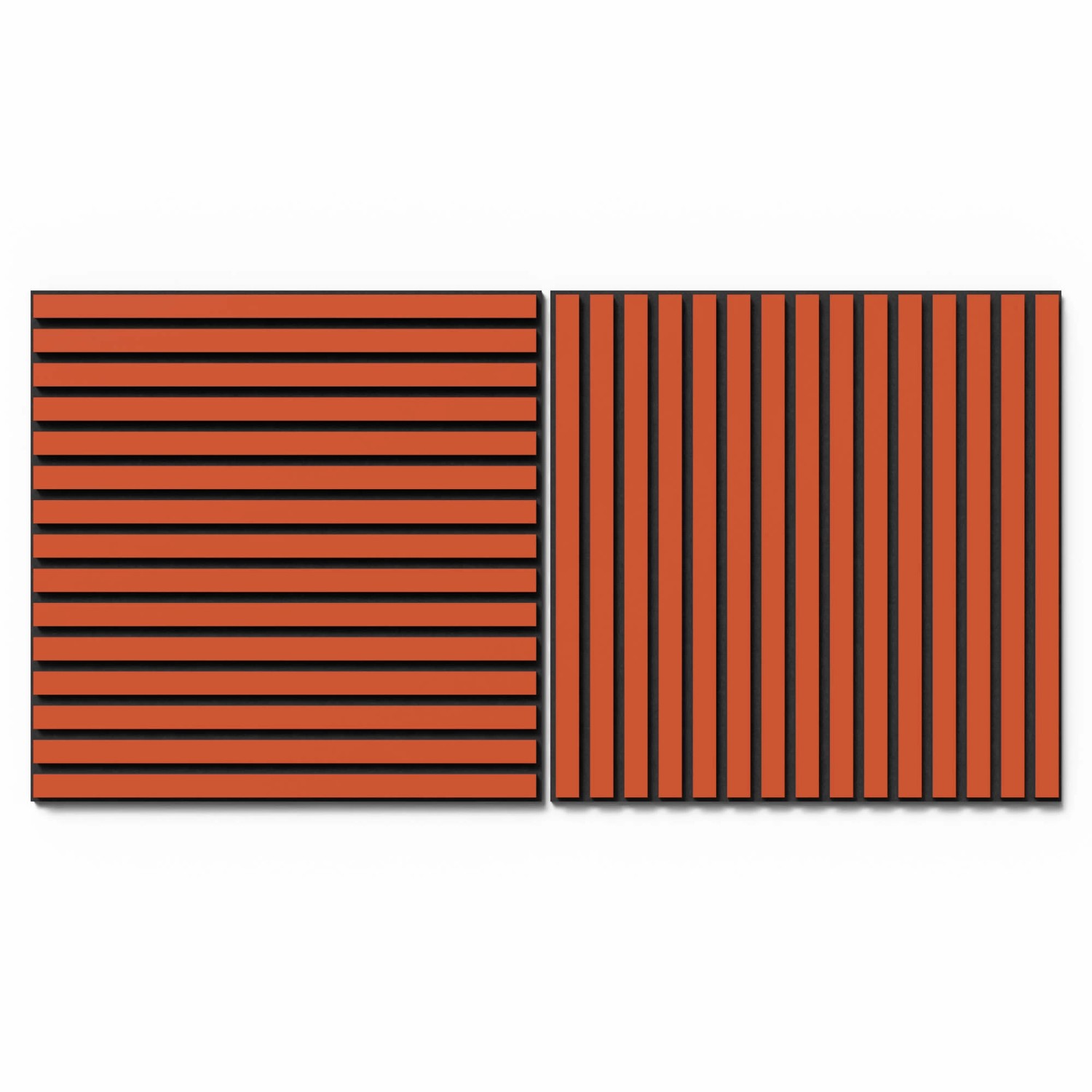 Akustikpaneel Lino Orange MDF Schwarz Filz Schwarz 60 cm x 60 cm 2 Stück