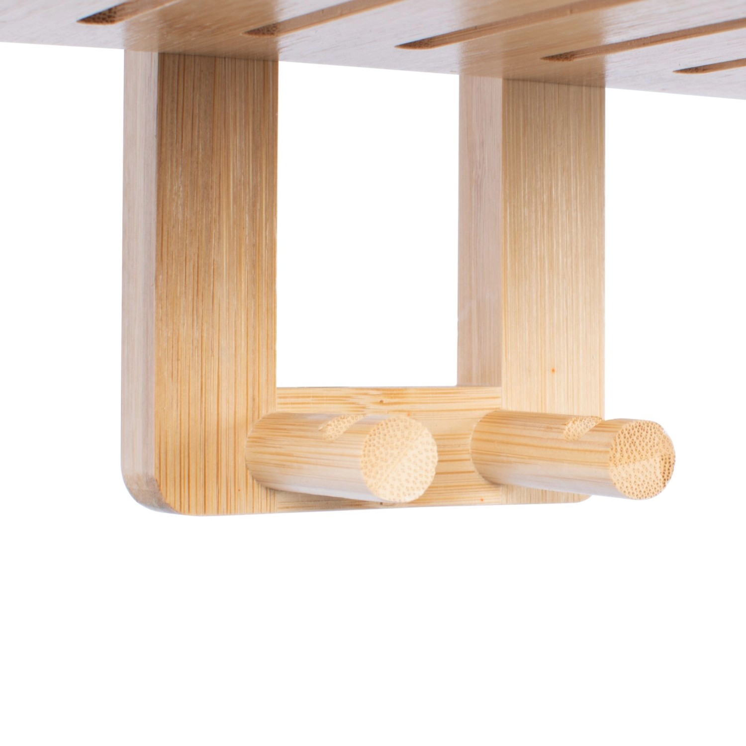 Detailaufnahme: Schulte Duschablage aus Bambus zum Hängen, Badregal.