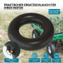 Schwarzer Wiltec Luftschlauch 16x6.50-8 für Rasenmäherreifen mit abgewinkeltem TR87 Ventil. Ideal für Rasentraktoren.