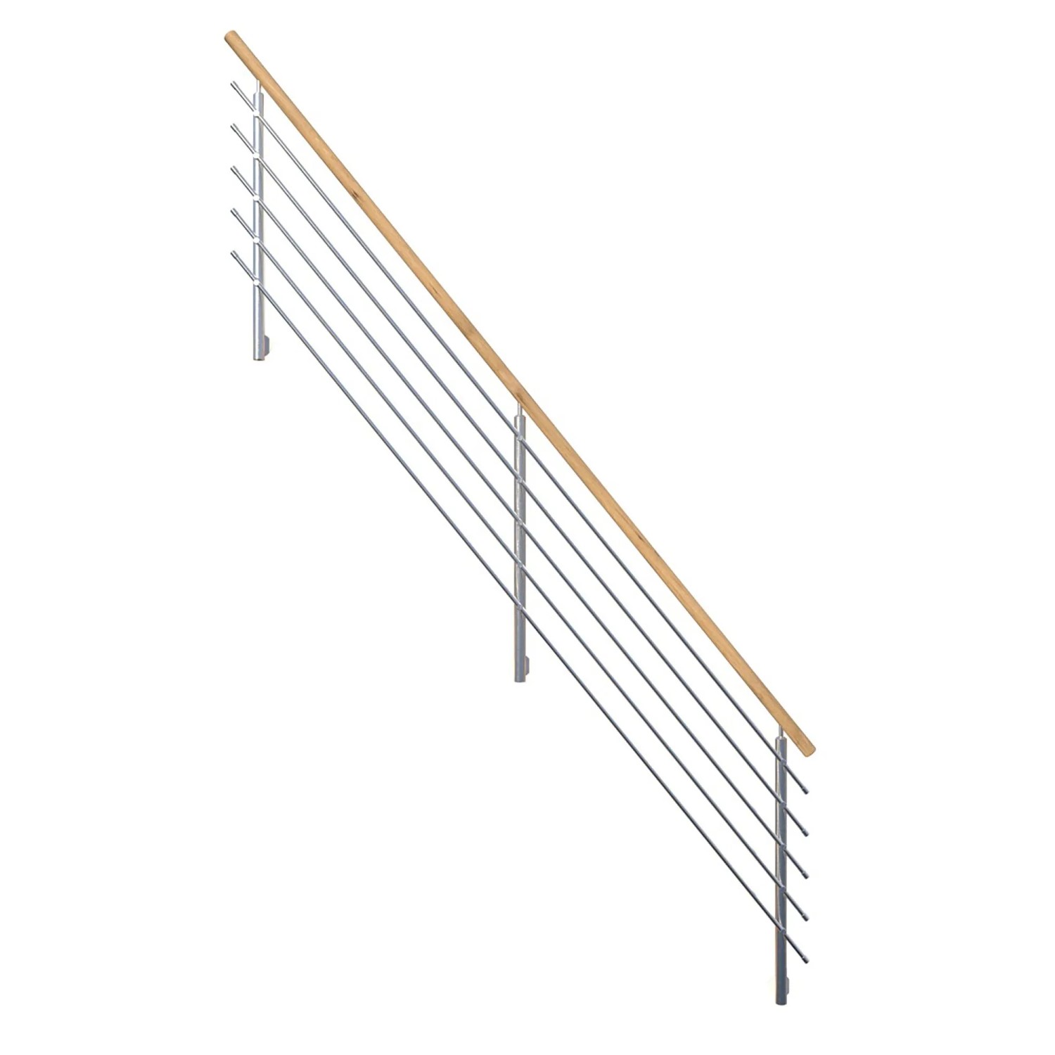 StarWood Edelstahlgeländer Flex mit Rechteckhandlauf Eiche 475 cm FSC® günstig online kaufen