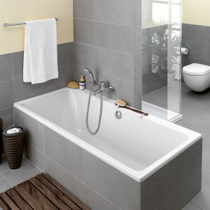 Villeroy & Boch Subway Duo Badewanne, 180x80 cm, Acryl, Weiß. Rechteckige Badewanne mit mittigem Ablauf.