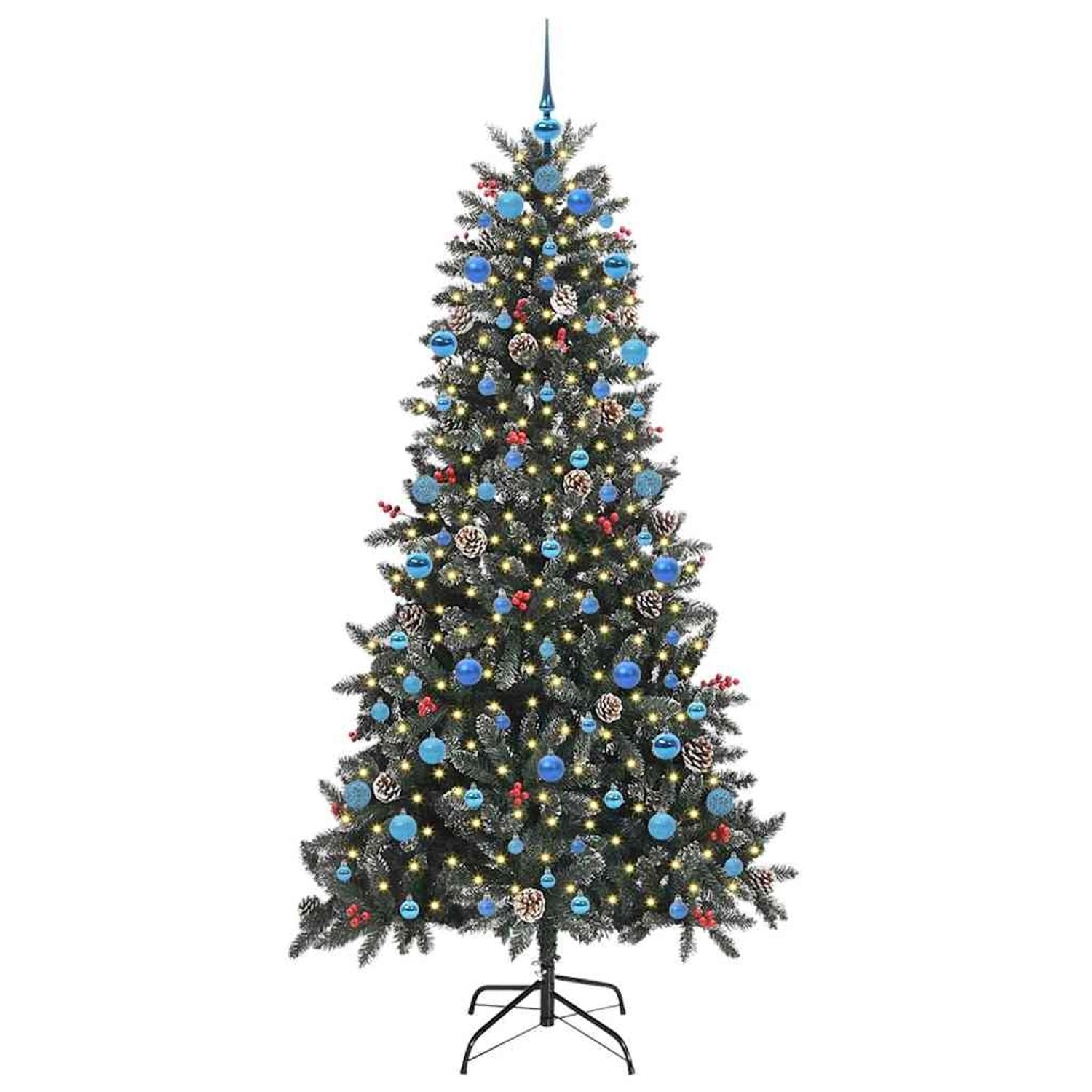 vidaXL Künstlicher Weihnachtsbaum mit 300 LEDs Grün 114 x 114 x 210 cm 3395899