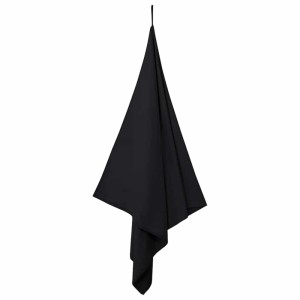 Schwarze vidaXL Sporthandtücher, 2er-Set, 180x90 cm, zum Aufhängen.