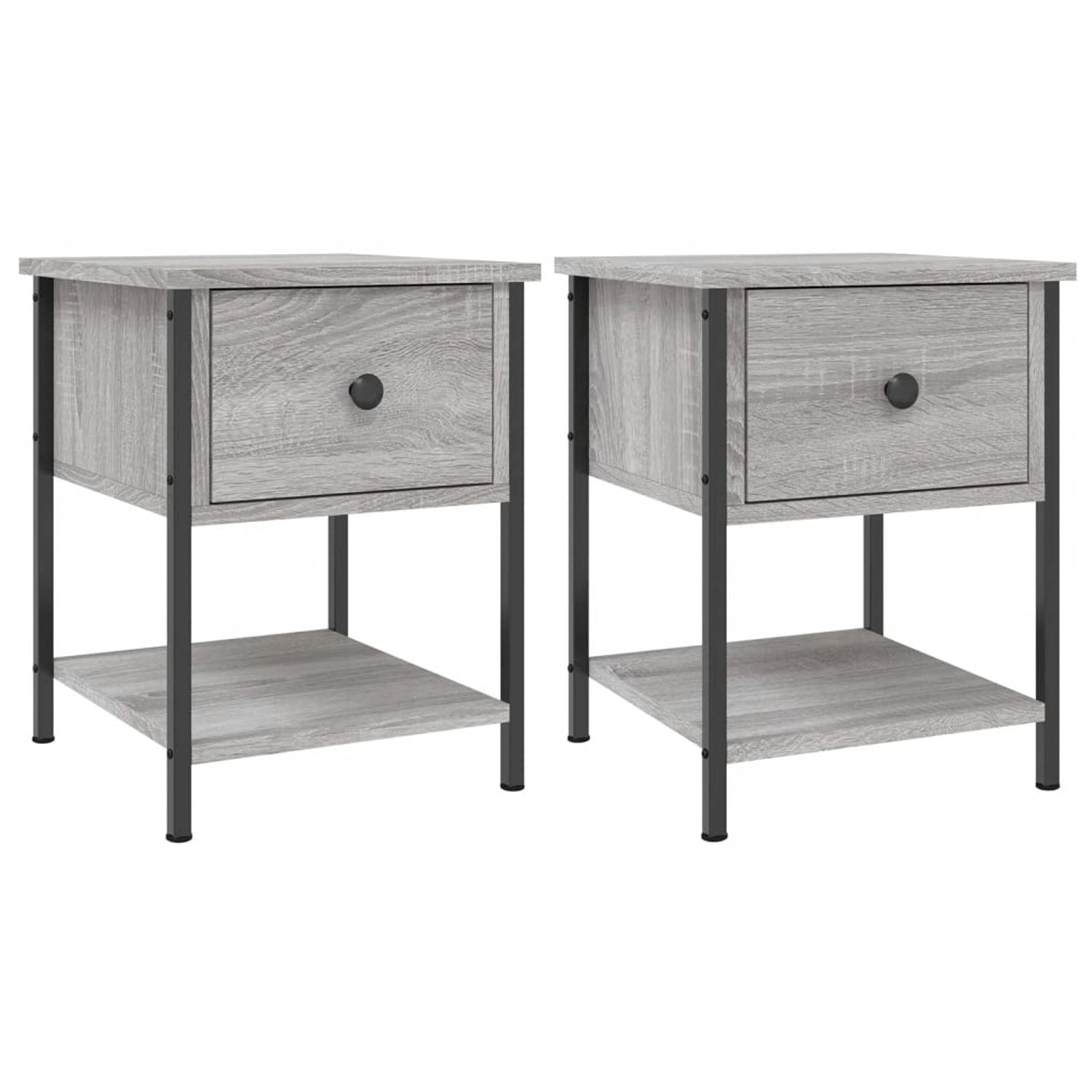 vidaXL Nachttische 2 Stk Grau Sonoma 34x35,5x45 cm Holzwerkstoff günstig online kaufen