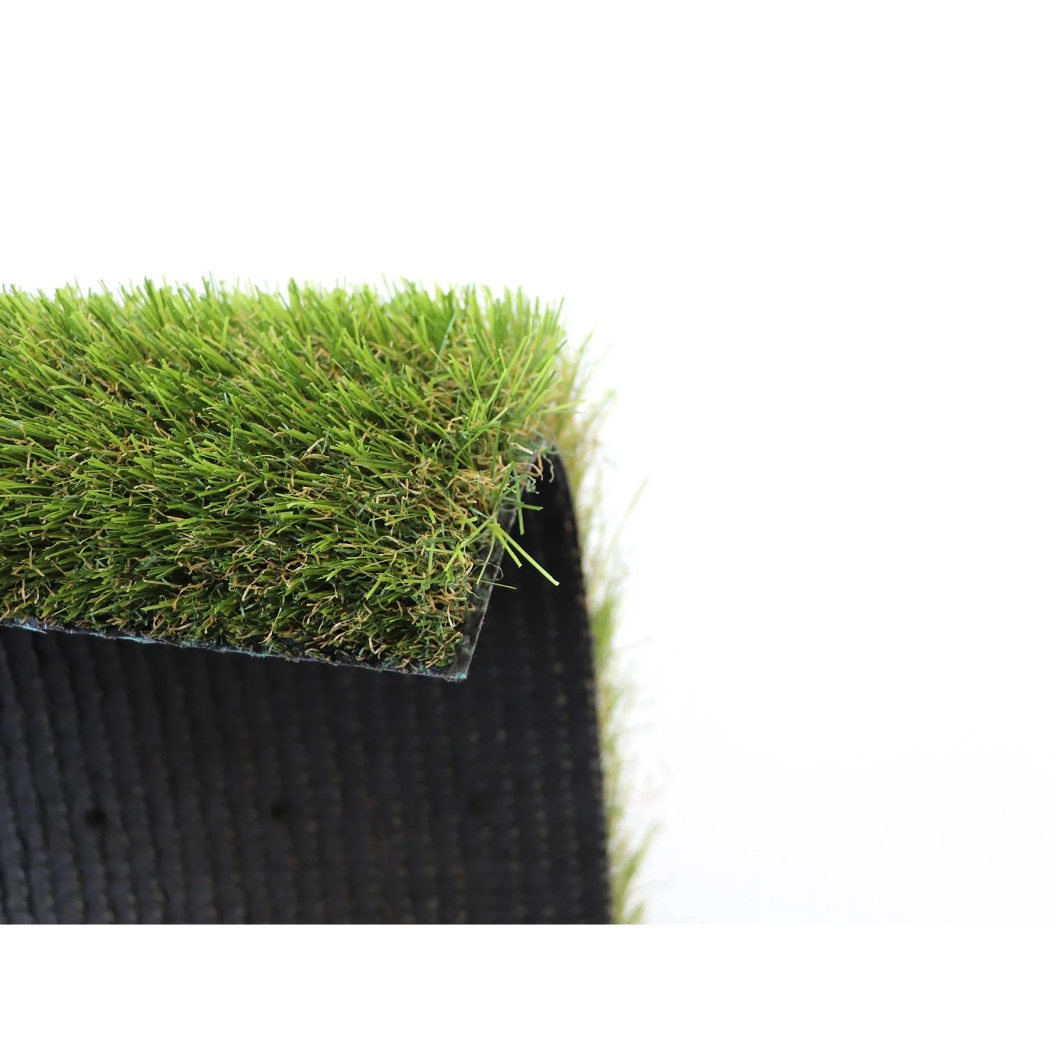 Detailaufnahme: Primaflor Kunstrasen Jazz Grün, dichte Grasnarbe, naturgetreue Optik.