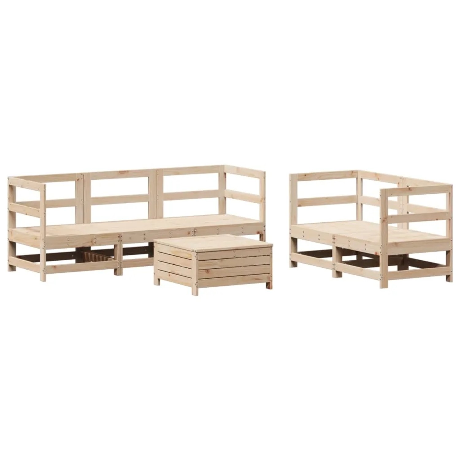vidaXL 6-Tlg Garten-Sofagarnitur Massivholz Kiefer 3250804 günstig online kaufen