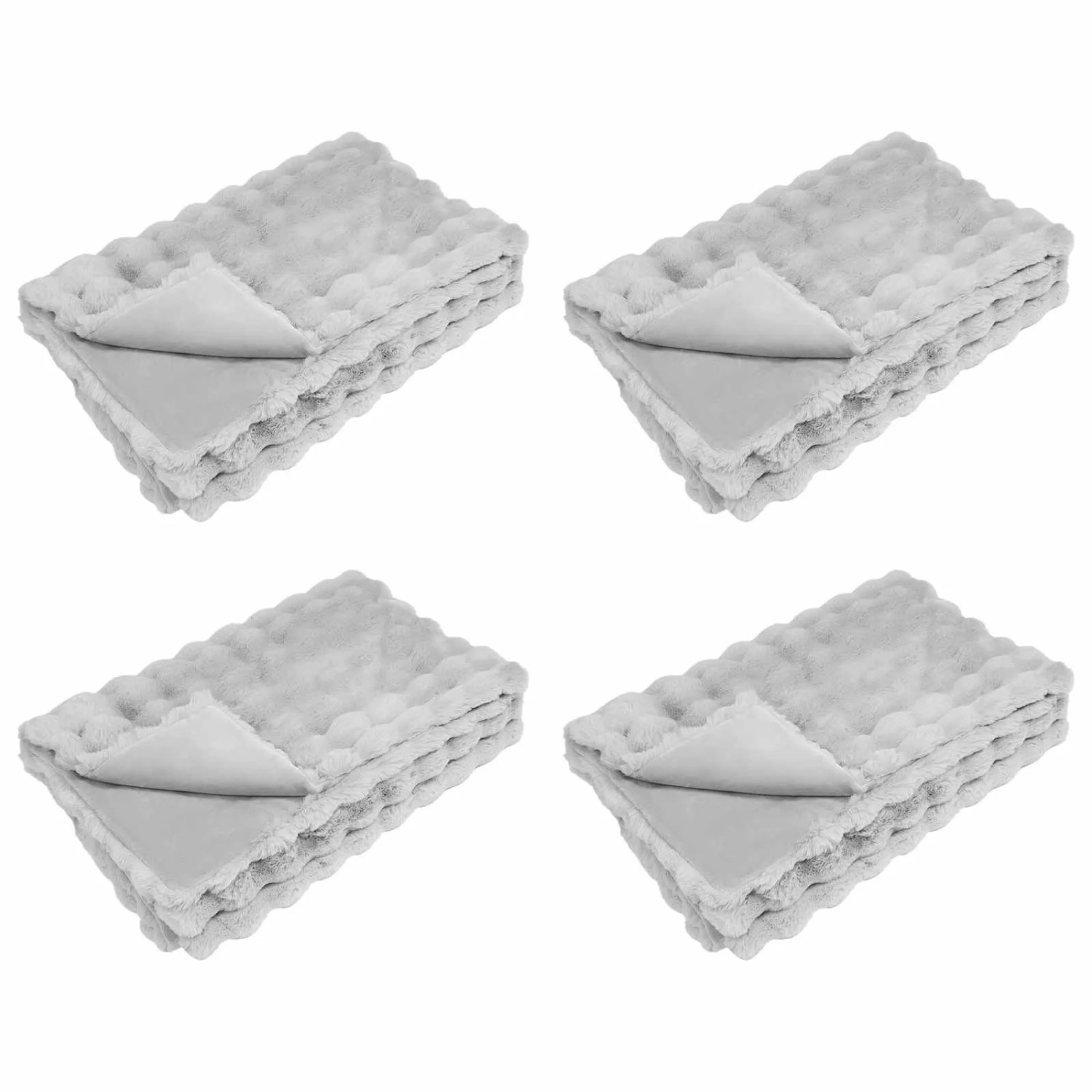 vidaXL Kunstfell Kaninchenfell Decke 4 Stk Grau 130 x 150 cm Polyester 4202 günstig online kaufen