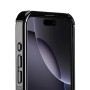 Schwarze Hama Handyhülle Extreme Protect für iPhone 16 Pro. Nahaufnahme zeigt erhöhte Kanten und Seitentasten für optimalen Schutz.