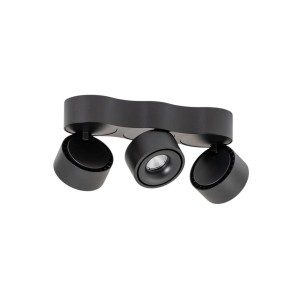 Moderne, schwarze Arcchio LED Deckenleuchte Rotari mit 3 Strahlern aus Aluminium für Wohnräume.