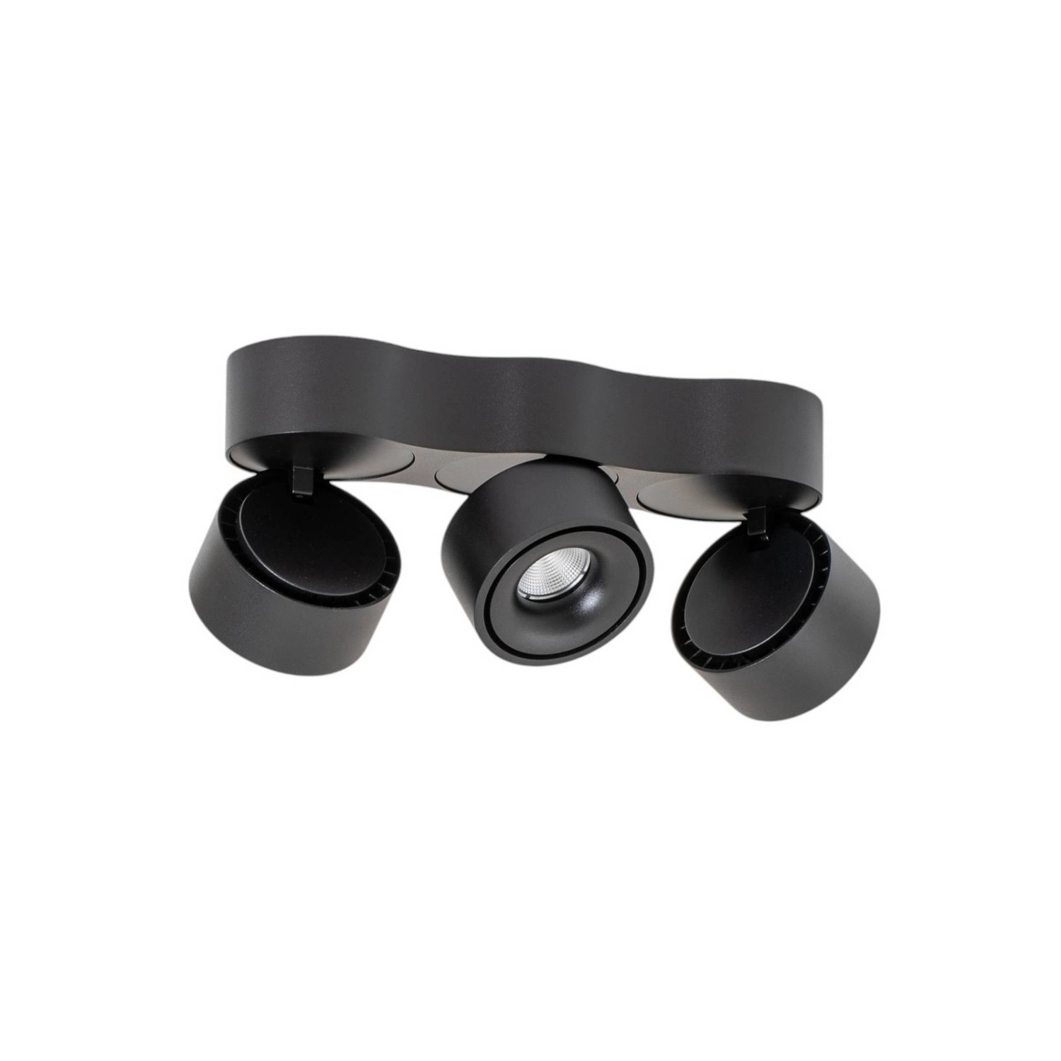 Arcchio LED Deckenleuchte Rotari 10025758 Modern in Schwarz aus Aluminium 3-flammig Wohnzimmerleuchte