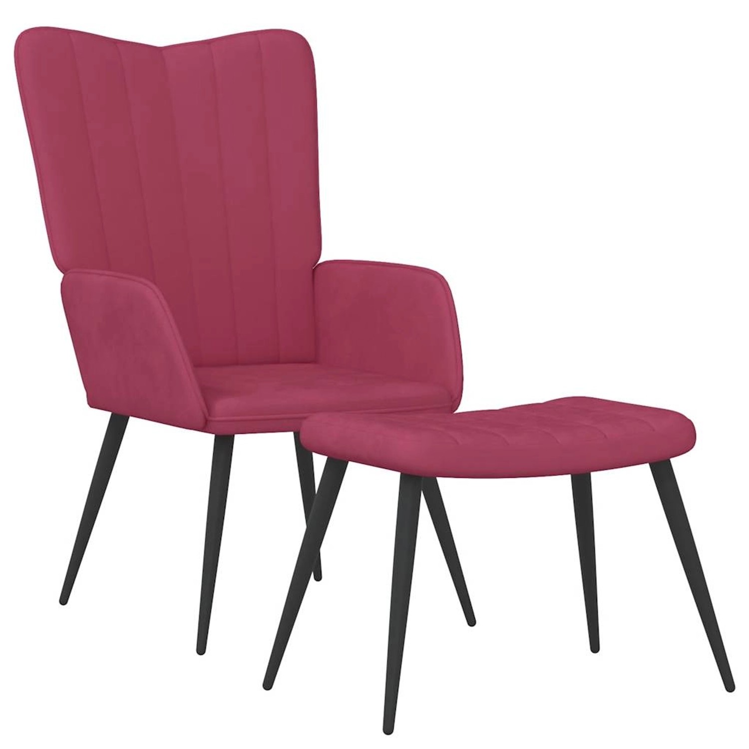 vidaXL Relaxsessel mit Hocker Weinrot Samt 327693 günstig online kaufen