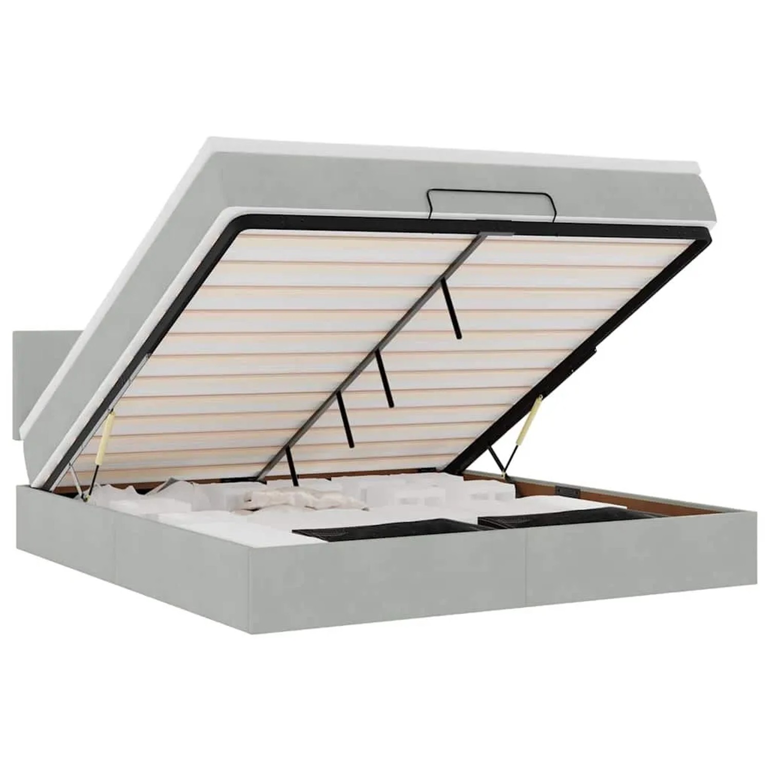 vidaXL Ottoman-Bett mit Matratze Hellgrau 180x200 cm Samt 3311717