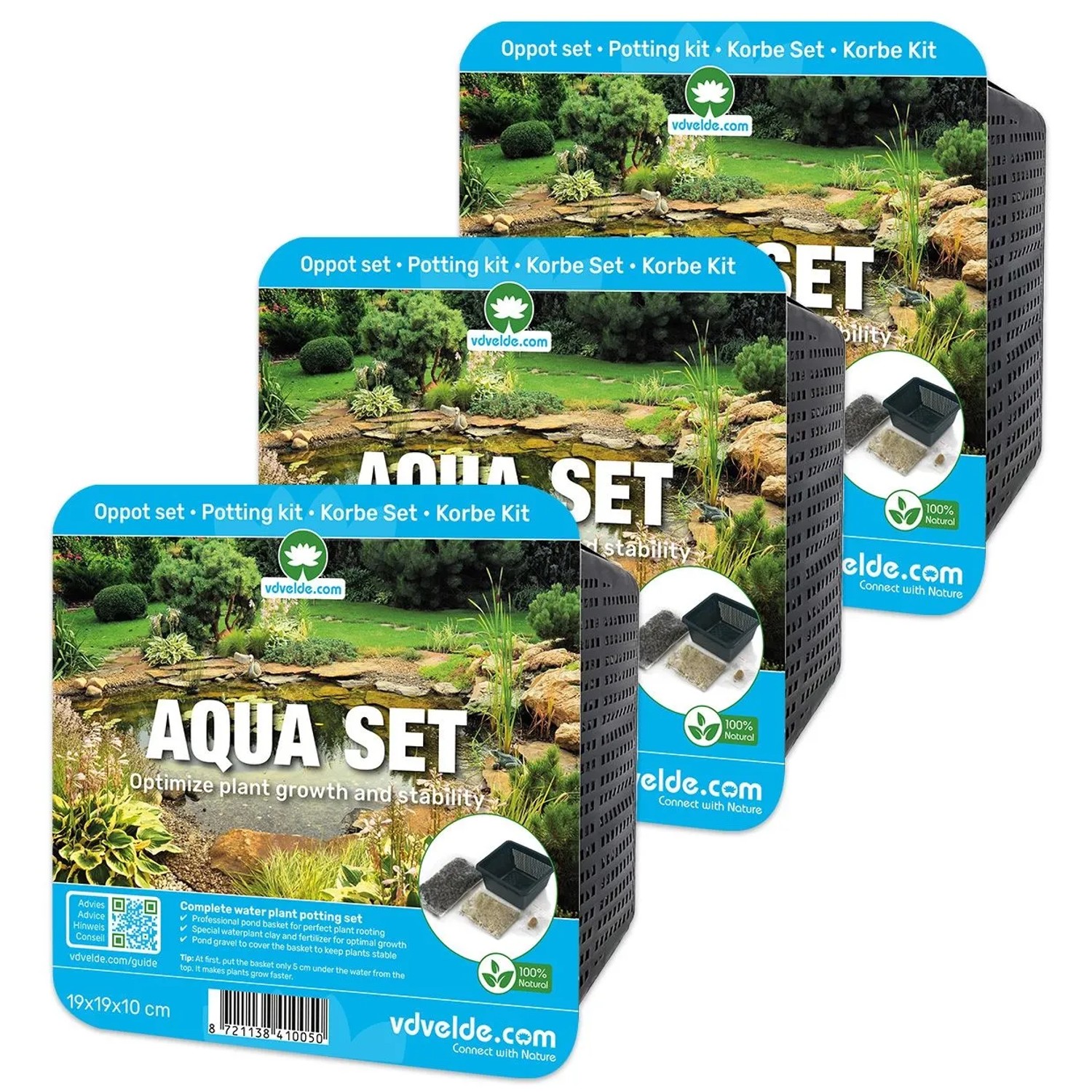 Vdvelde Aqua Set 3 Teilig   Körbe Substrat Ton Nahrung & Kies