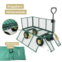 deluxe4home Bollerwagen grün mit klappbaren Seitenwänden und Plane für Camping & Garten.