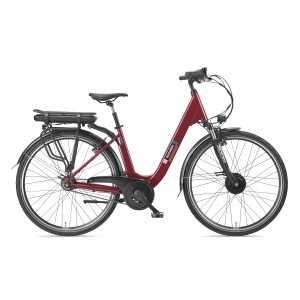 Telefunken City E-Bike, 28 Zoll, mit Frontmotor und 7-Gang Nabenschaltung. Komfortables Pedelec in Rot.