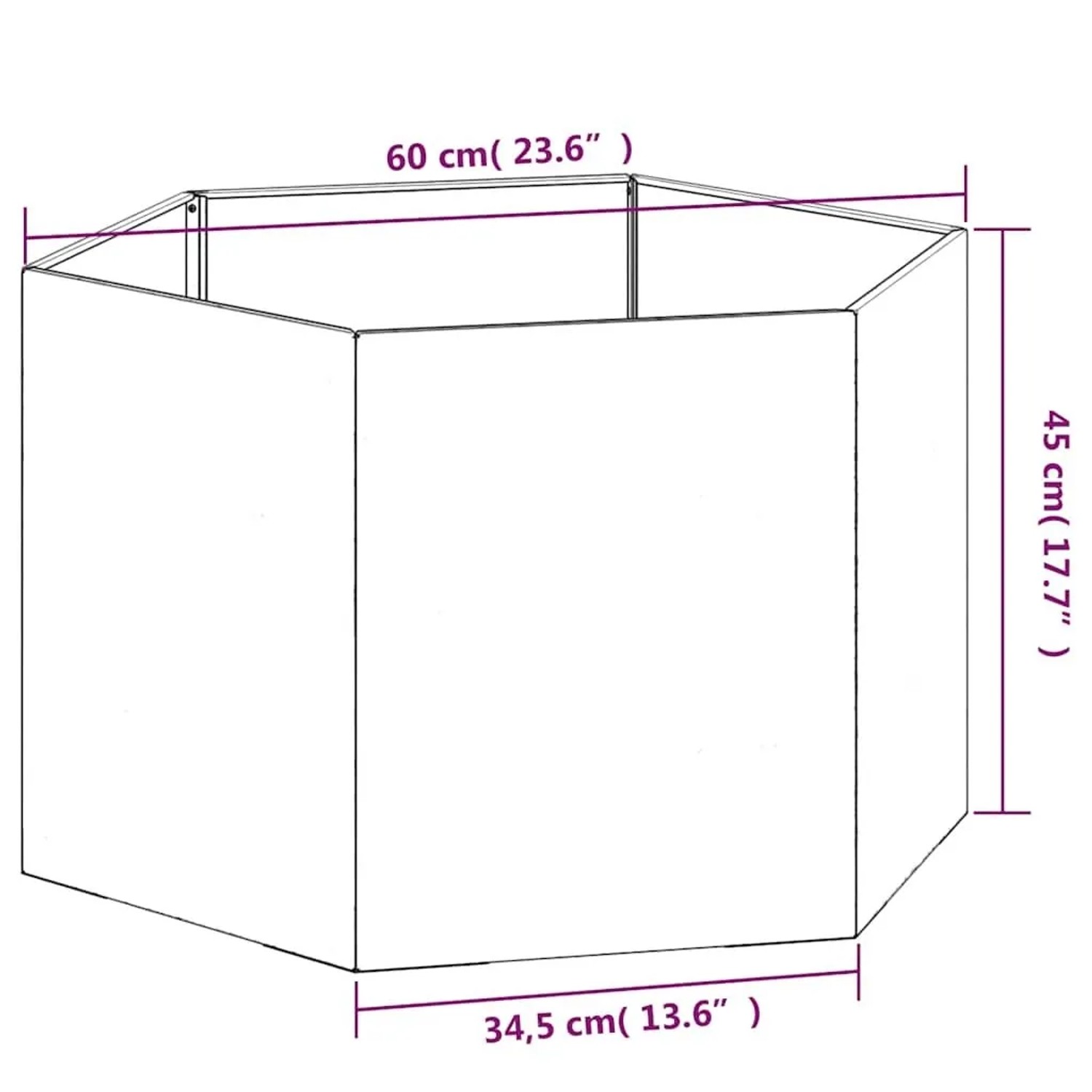 vidaXL Pflanzkübel Rostig 60x60x45 cm Cortenstahl 823675_12