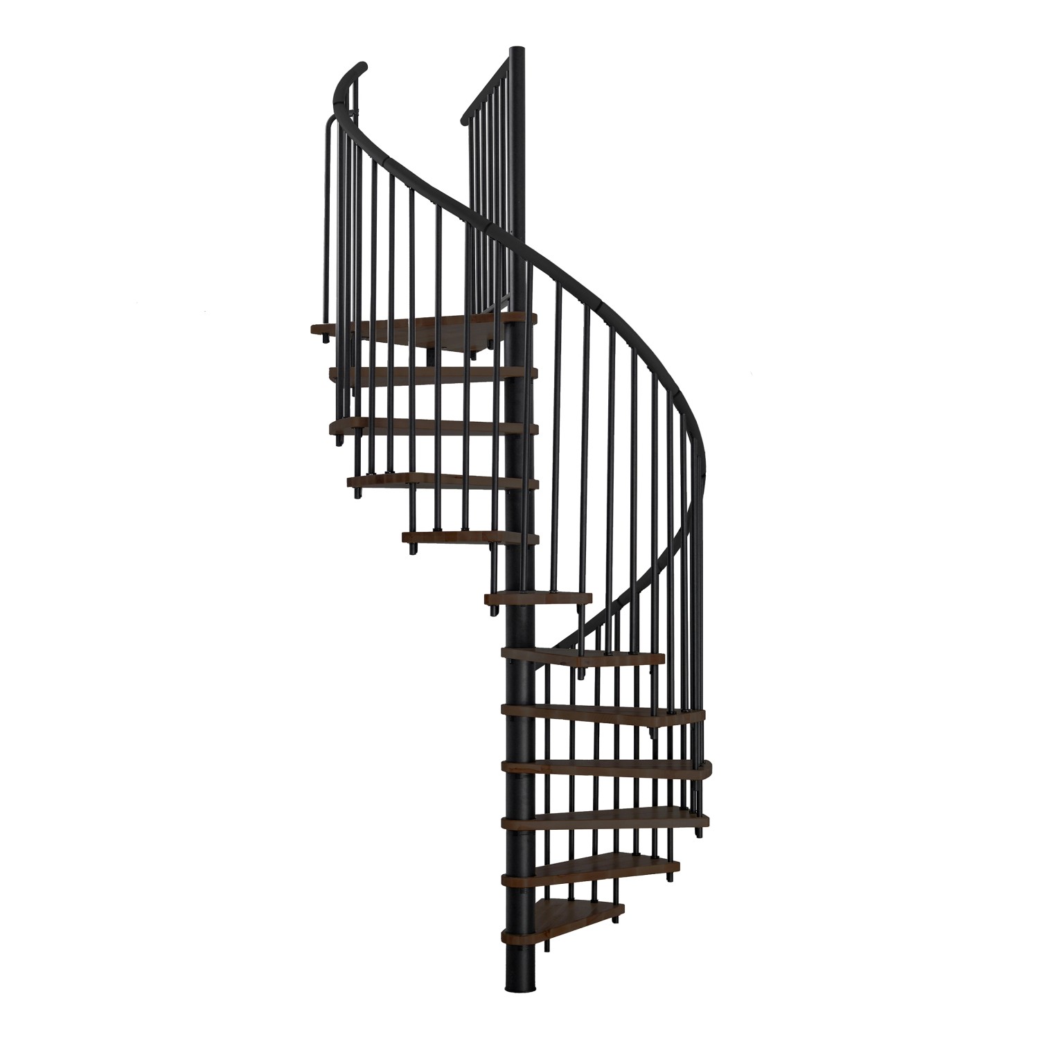 Minka Spindeltreppe Spiral Effect Ø 160 cm Walnuss Schwarz günstig online kaufen