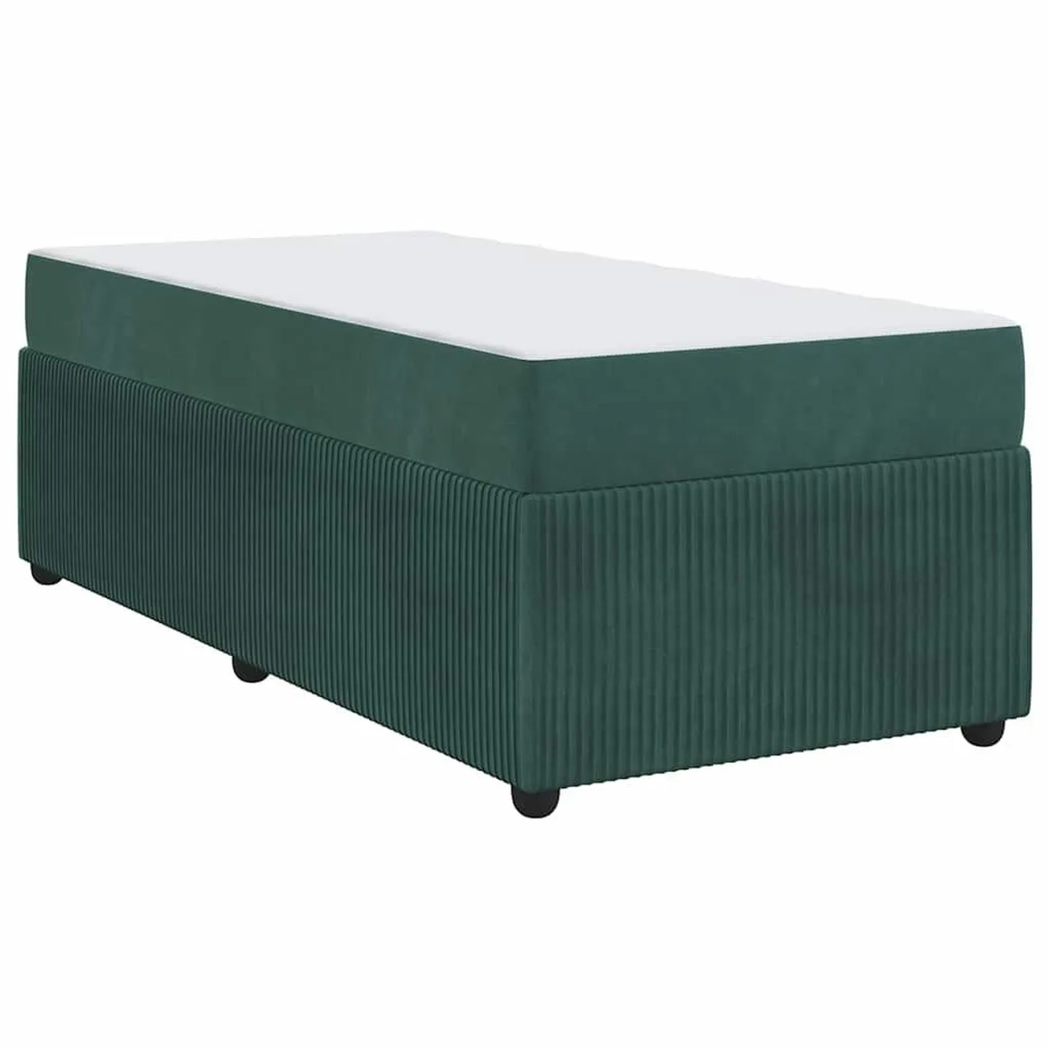 vidaXL Bettrahmen mit Matratze Dunkelgrün 80 x 200 cm Stoff 3398324