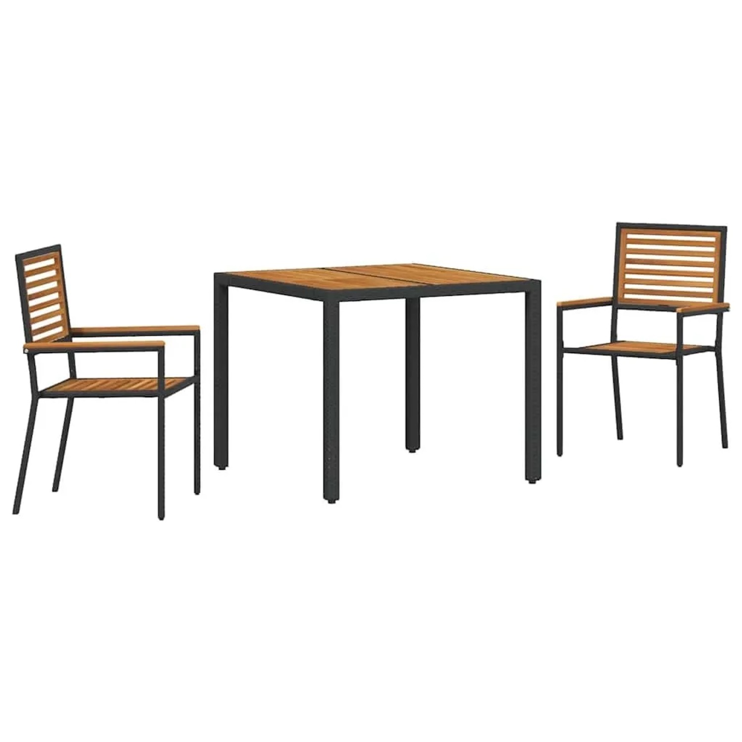 vidaXL Garten Essgruppe 3-Tlg Schwarz Poly-Rattan 3365434 günstig online kaufen