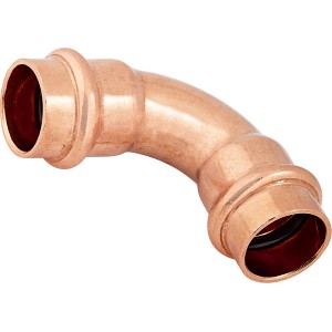 90-Grad Kupfer Pressbogen, Ø 18 mm, für Kupferrohrleitungen.
