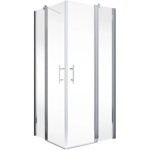 Schulte Alexa Style 2.0 Eckdusche mit Drehtür, Chromoptik, 90x90x192 cm.