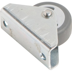 Möbel-Bockrolle mit grauem Softrad, Ø 30mm, bis 35kg Traglast.