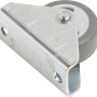 Möbel-Bockrolle mit grauem Softrad, Ø 30mm, bis 35kg Traglast.
