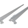 Zwei silberne Einloch-Winkelträger, 38 cm, für Regalböden und Möbelbau.