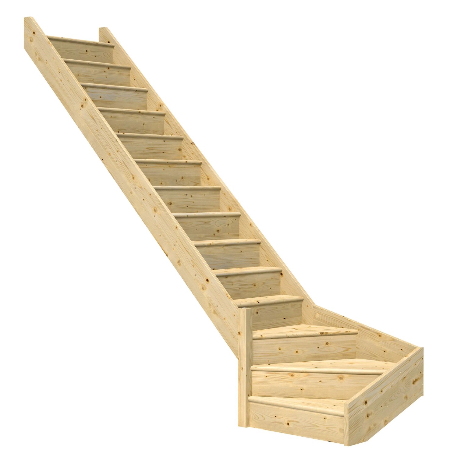 Dolle Wangentreppe Paris 1/4 gewendelt mit Setzstufen Fichte FSC